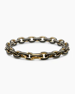 Streamline® Oval Link Bracelet 18K Yellow Gold with Forged Carbon, 8.5mm