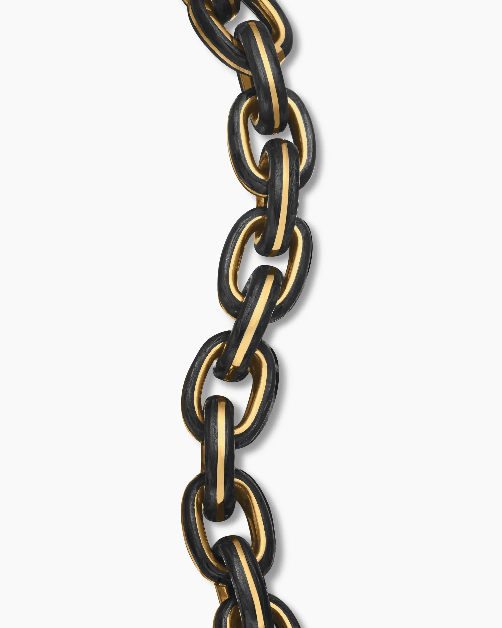 Streamline® Oval Link Bracelet 18K Yellow Gold with Forged Carbon, 8.5mm