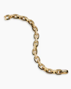 Streamline® Oval Link Bracelet 18K Yellow Gold with Forged Carbon and Diamonds, 10.8mm