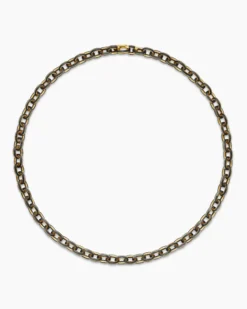 Streamline® Oval Link Necklace 18K Yellow Gold with Forged Carbon, 8.5mm