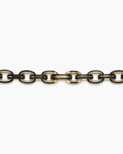 Streamline® Oval Link Necklace 18K Yellow Gold with Forged Carbon, 8.5mm