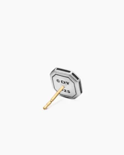 Streamline® Pavé Stud Earring Sterling Silver with Black Diamonds, 10mm