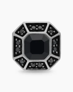 Streamline® Pavé Stud Earring Sterling Silver with Black Diamonds, 10mm