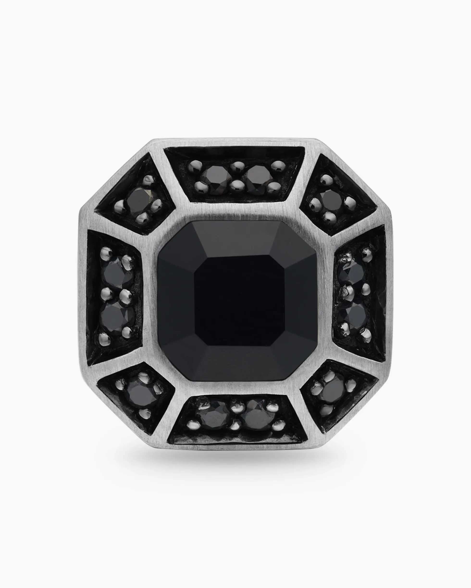 Streamline® Pavé Stud Earring Sterling Silver with Black Diamonds, 10mm