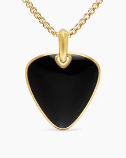 Streamline® Pick Amulet 18K Yellow Gold with Black Onyx, 31mm