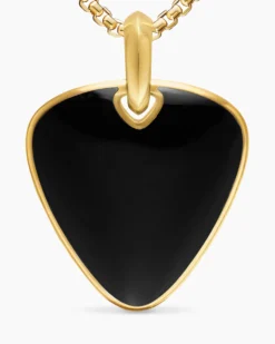 Streamline® Pick Amulet 18K Yellow Gold with Black Onyx, 31mm