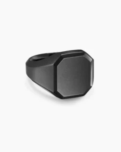 Streamline® Signet Ring Black Titanium, 18mm