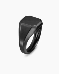 Streamline® Signet Ring Black Titanium, 14mm