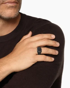 Streamline® Signet Ring Black Titanium, 14mm