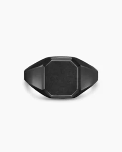 Streamline® Signet Ring Black Titanium, 14mm