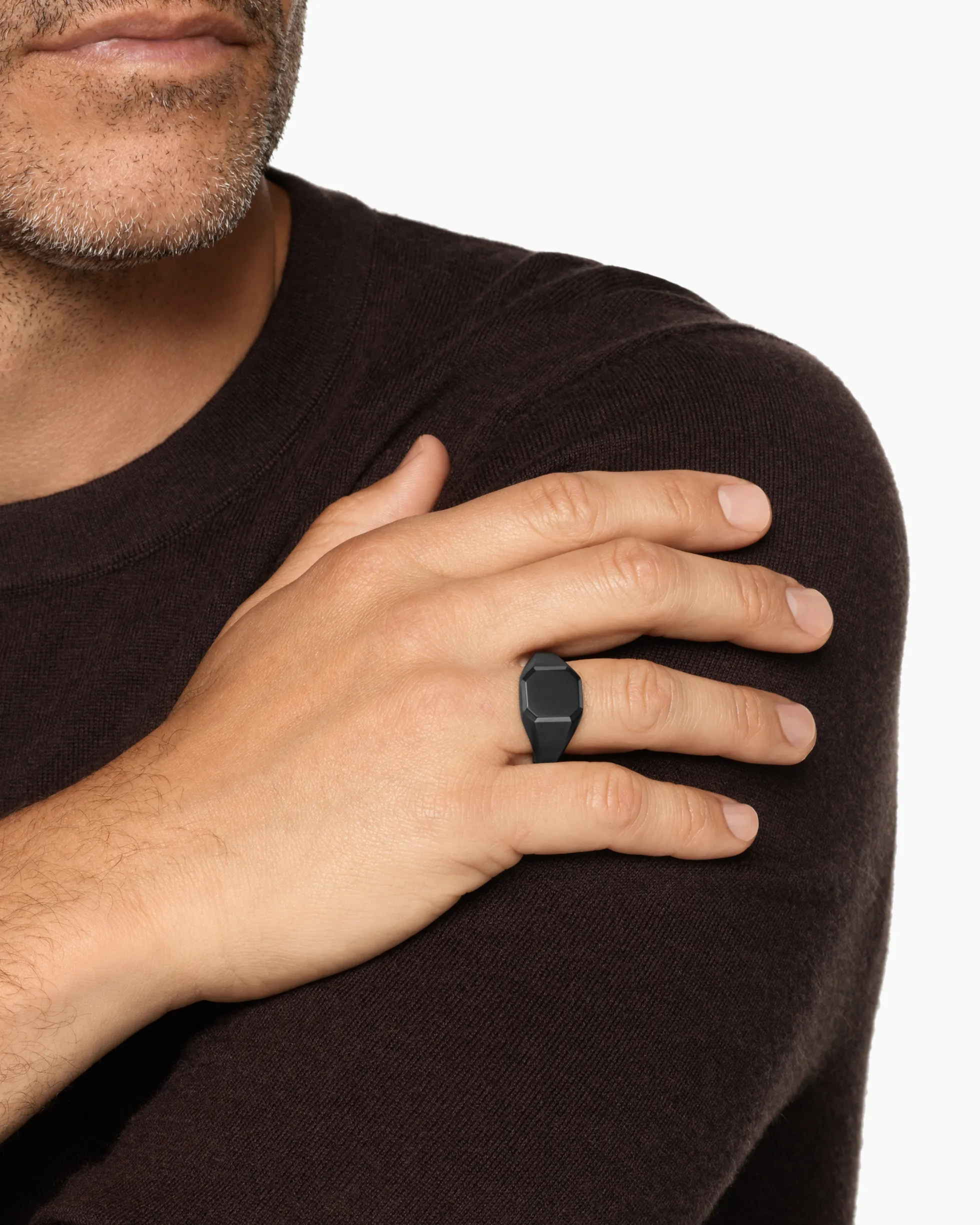 Streamline® Signet Ring Black Titanium, 14mm