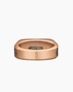 Streamline® Signet Ring 18K Rose Gold with Cognac Diamonds, 10mm