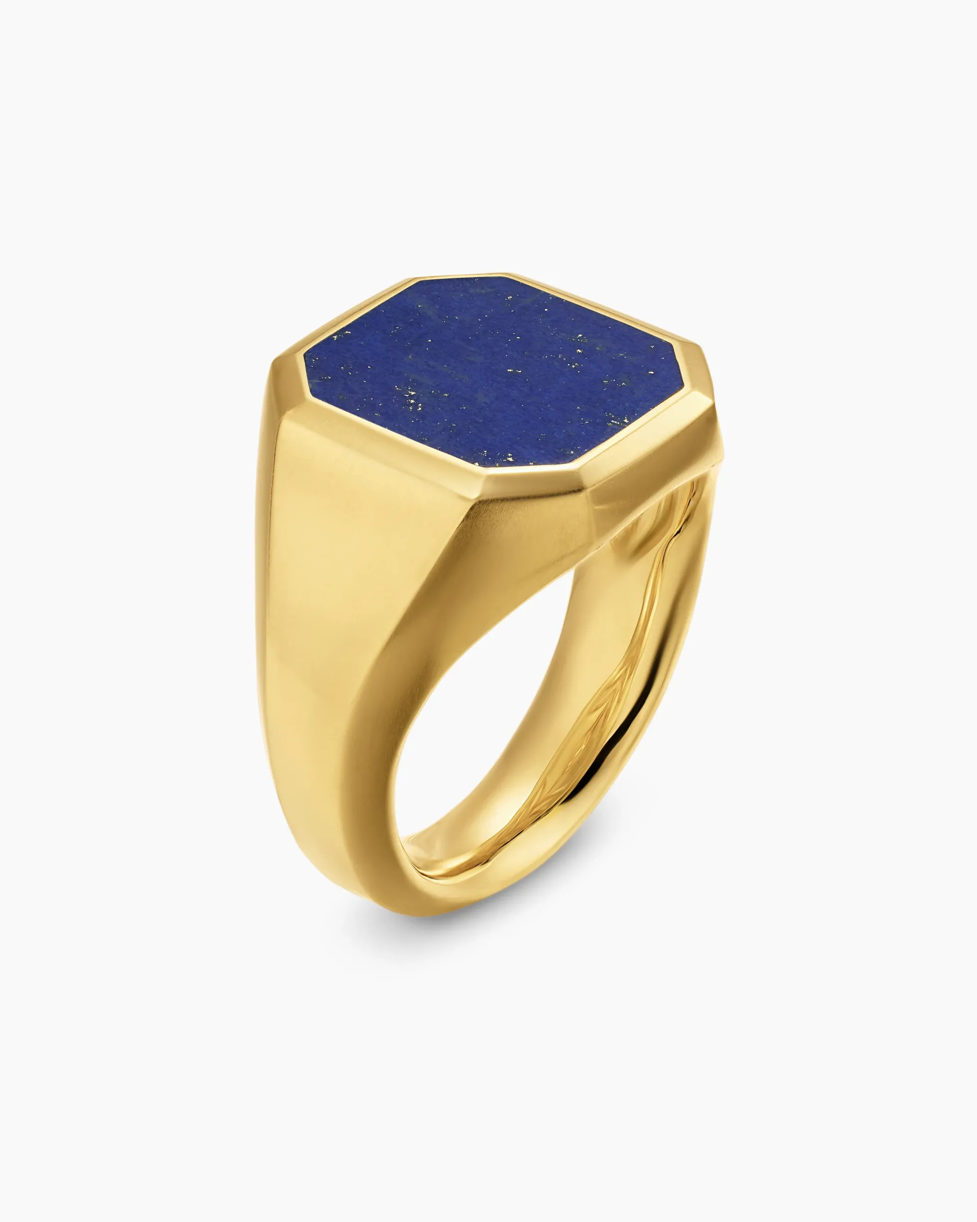 Streamline® Signet Ring 18K Yellow Gold with Lapis, 18mm