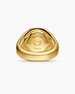 Streamline® Signet Ring 18K Yellow Gold with Lapis, 18mm