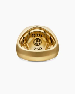 Streamline® Signet Ring 18K Yellow Gold with Diamonds, 25mm