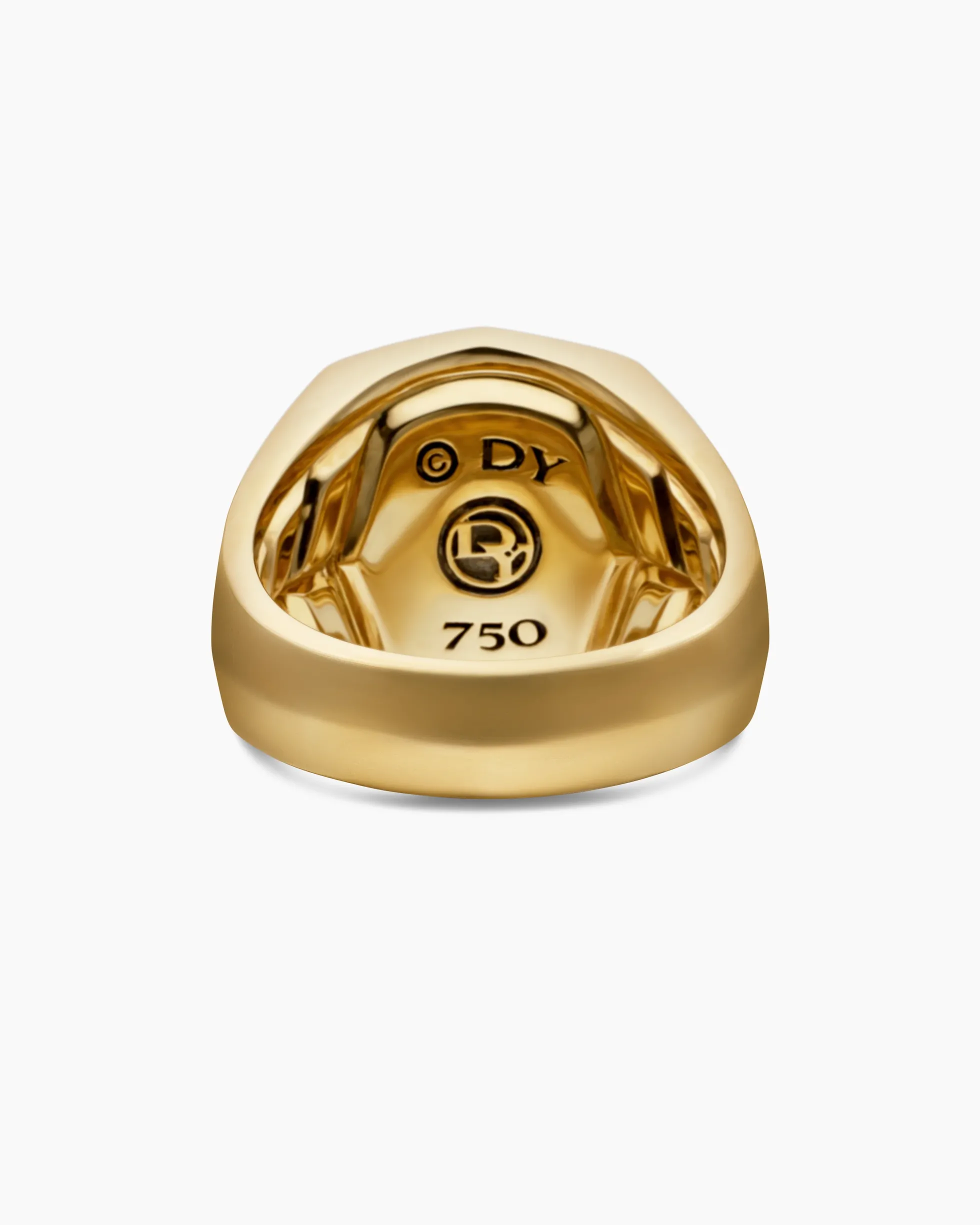 Streamline® Signet Ring 18K Yellow Gold with Diamonds, 25mm