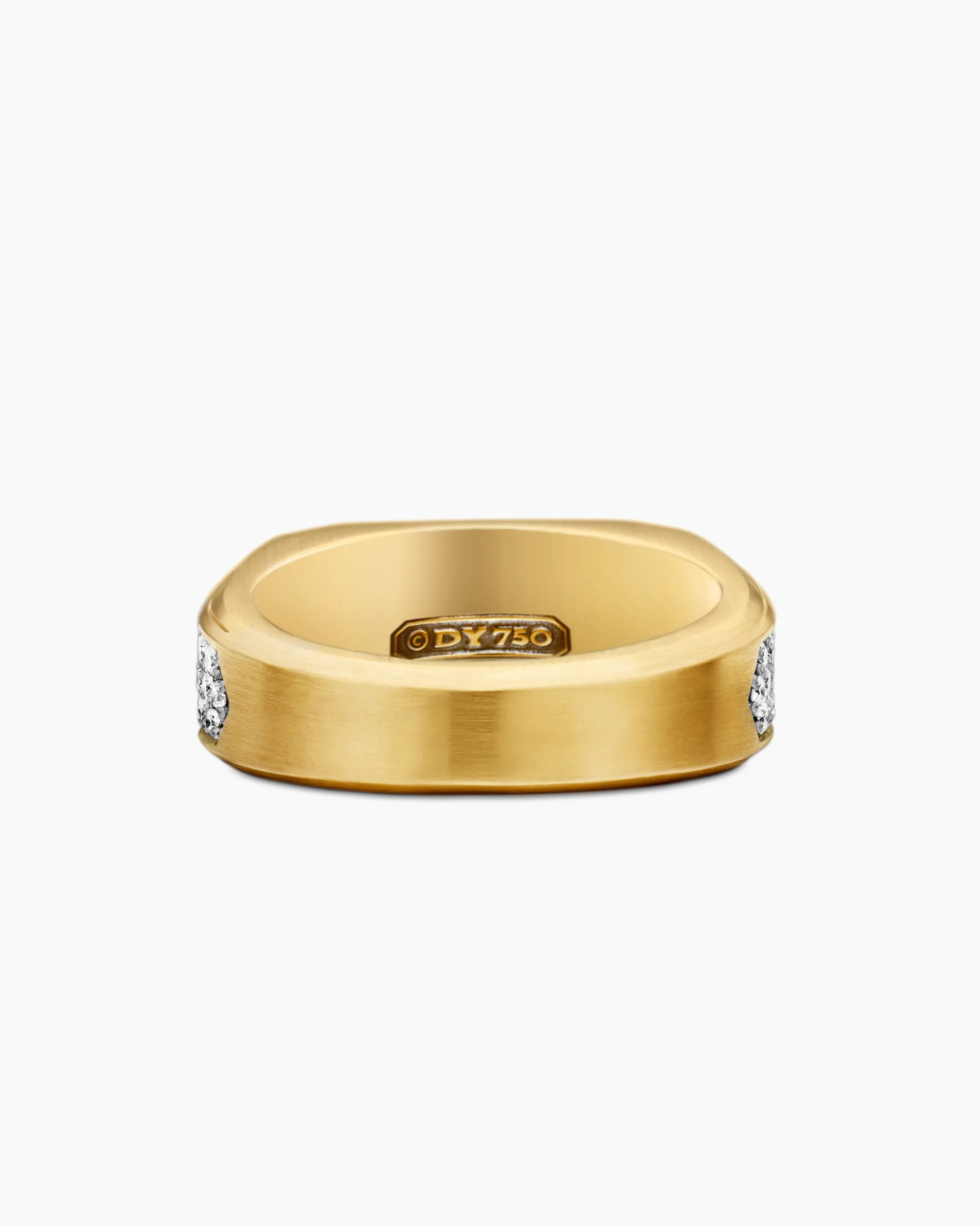 Streamline® Signet Ring 18K Yellow Gold with Diamonds, 10mm