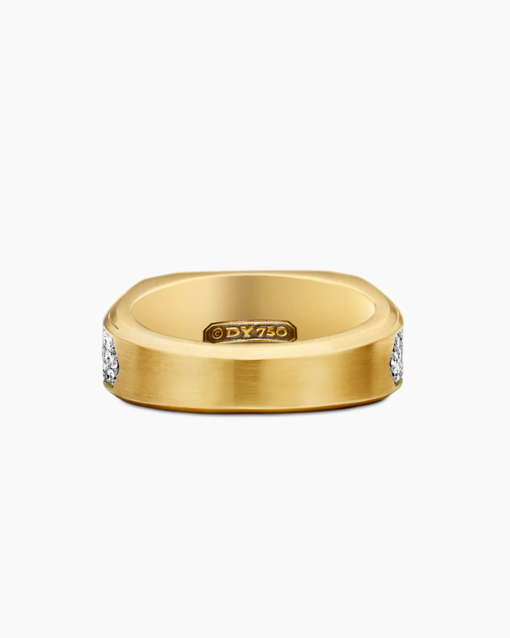 Streamline® Signet Ring 18K Yellow Gold with Diamonds, 10mm