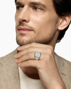 Streamline® Signet Ring Platinum, 18mm