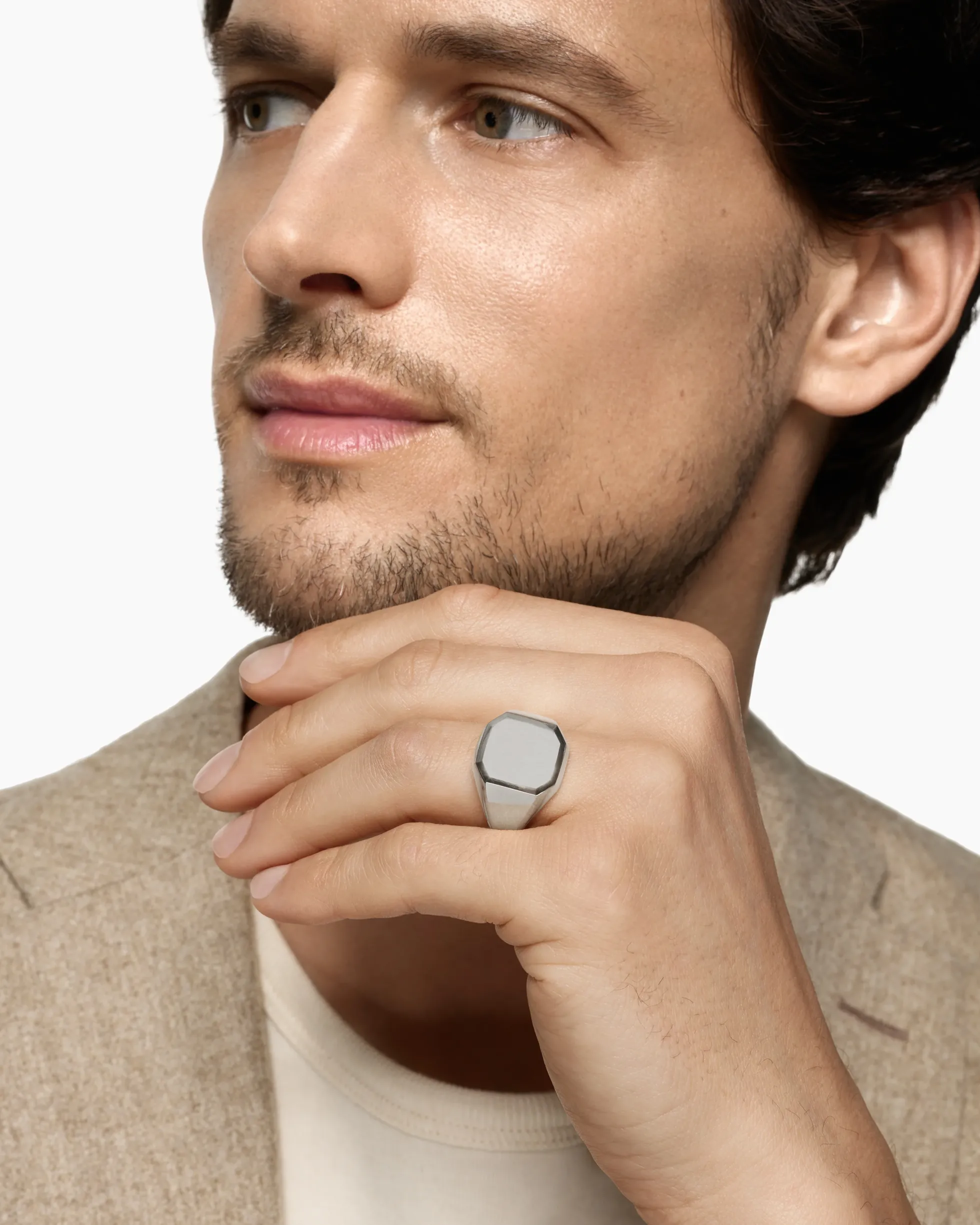 Streamline® Signet Ring Platinum, 18mm