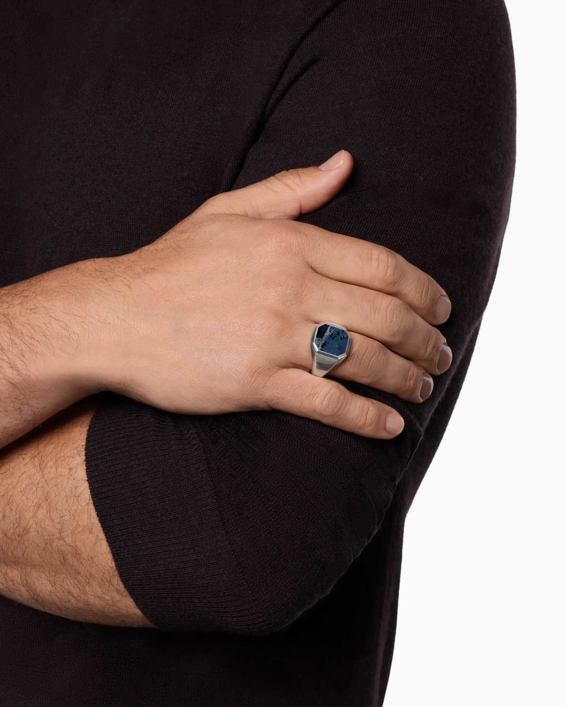 Streamline® Signet Ring Sterling Silver with Pietersite, 18mm