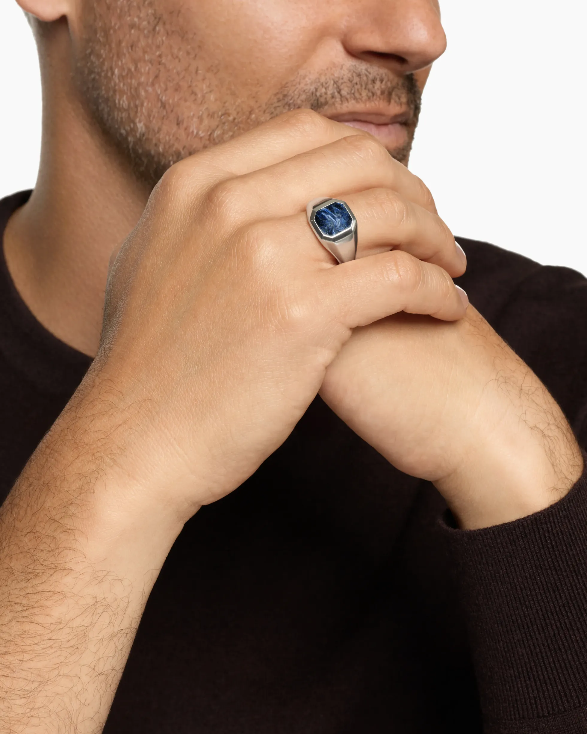 Streamline® Signet Ring Sterling Silver with Pietersite, 14mm