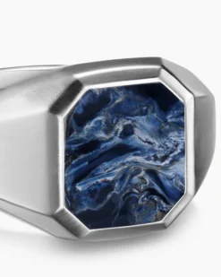 Streamline® Signet Ring Sterling Silver with Pietersite, 14mm