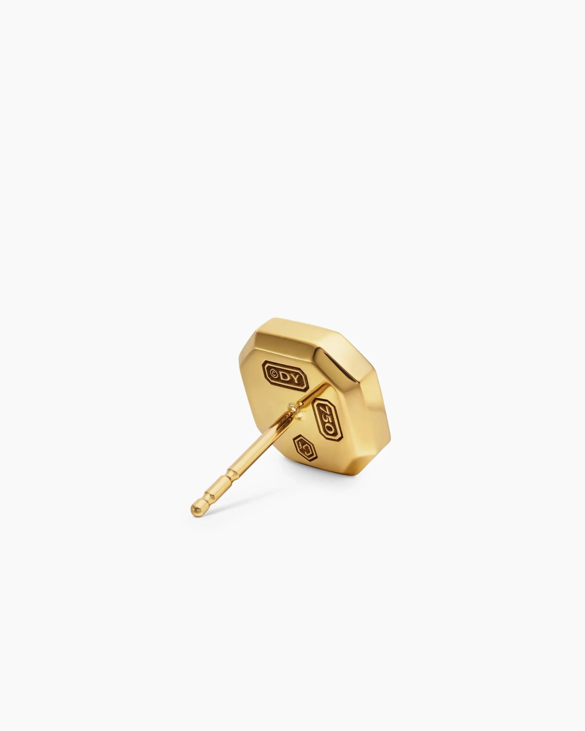 Streamline® Stud Earring 18K Yellow Gold with Forged Carbon, 10.5mm