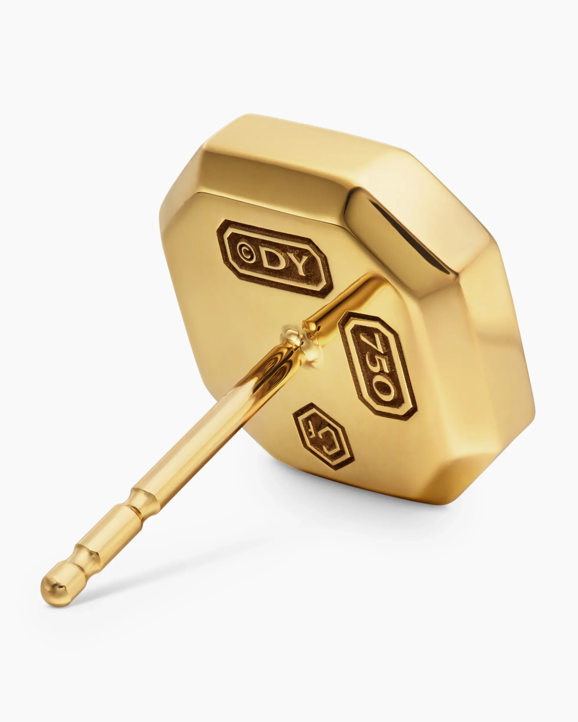 Streamline® Stud Earring 18K Yellow Gold with Forged Carbon, 10.5mm