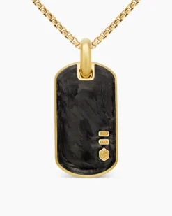 Streamline® Tag 18K Yellow Gold with Forged Carbon, 35mm