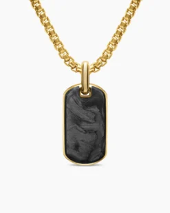 Streamline® Tag 18K Yellow Gold with Forged Carbon, 21.2mm