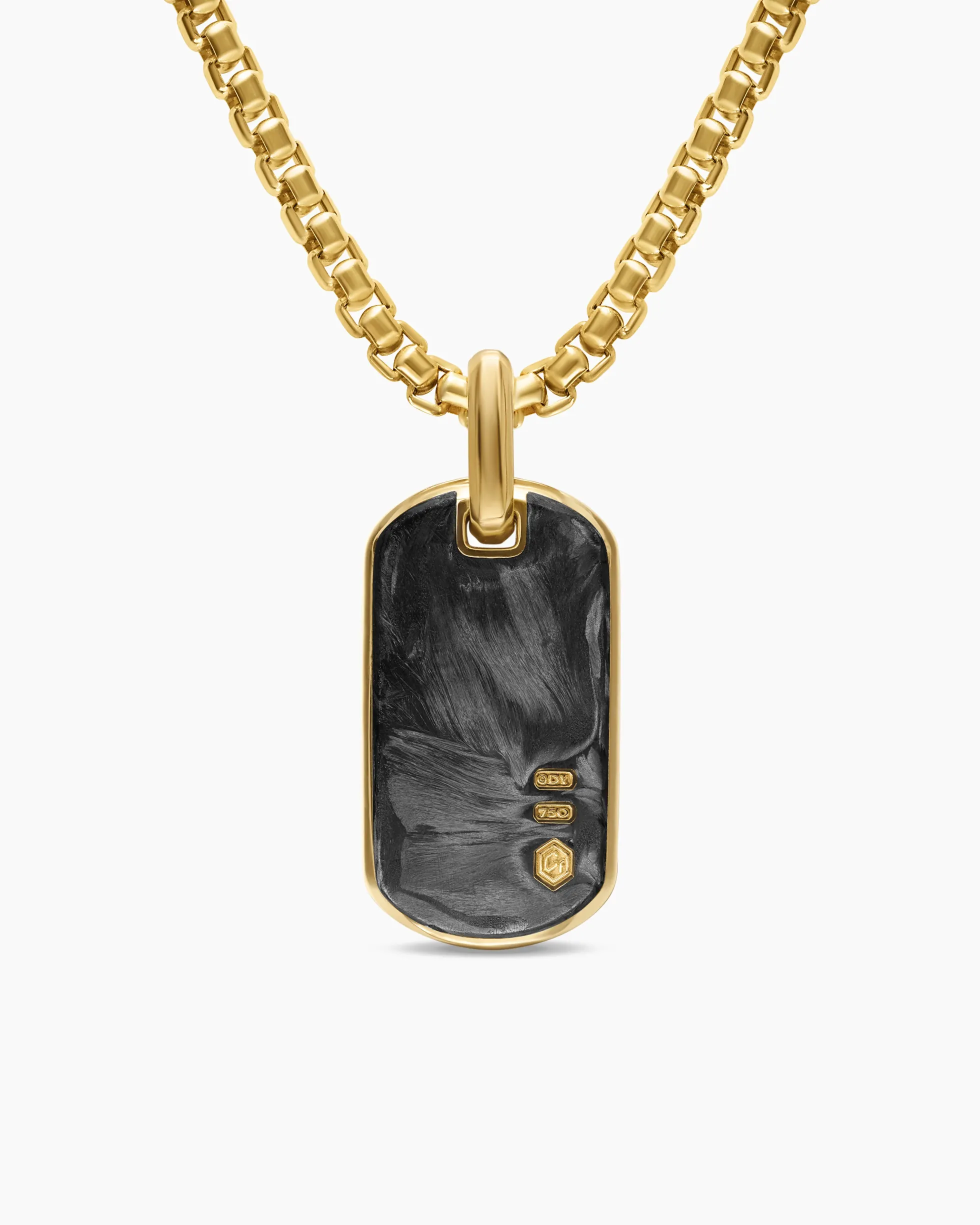 Streamline® Tag 18K Yellow Gold with Forged Carbon, 21.2mm