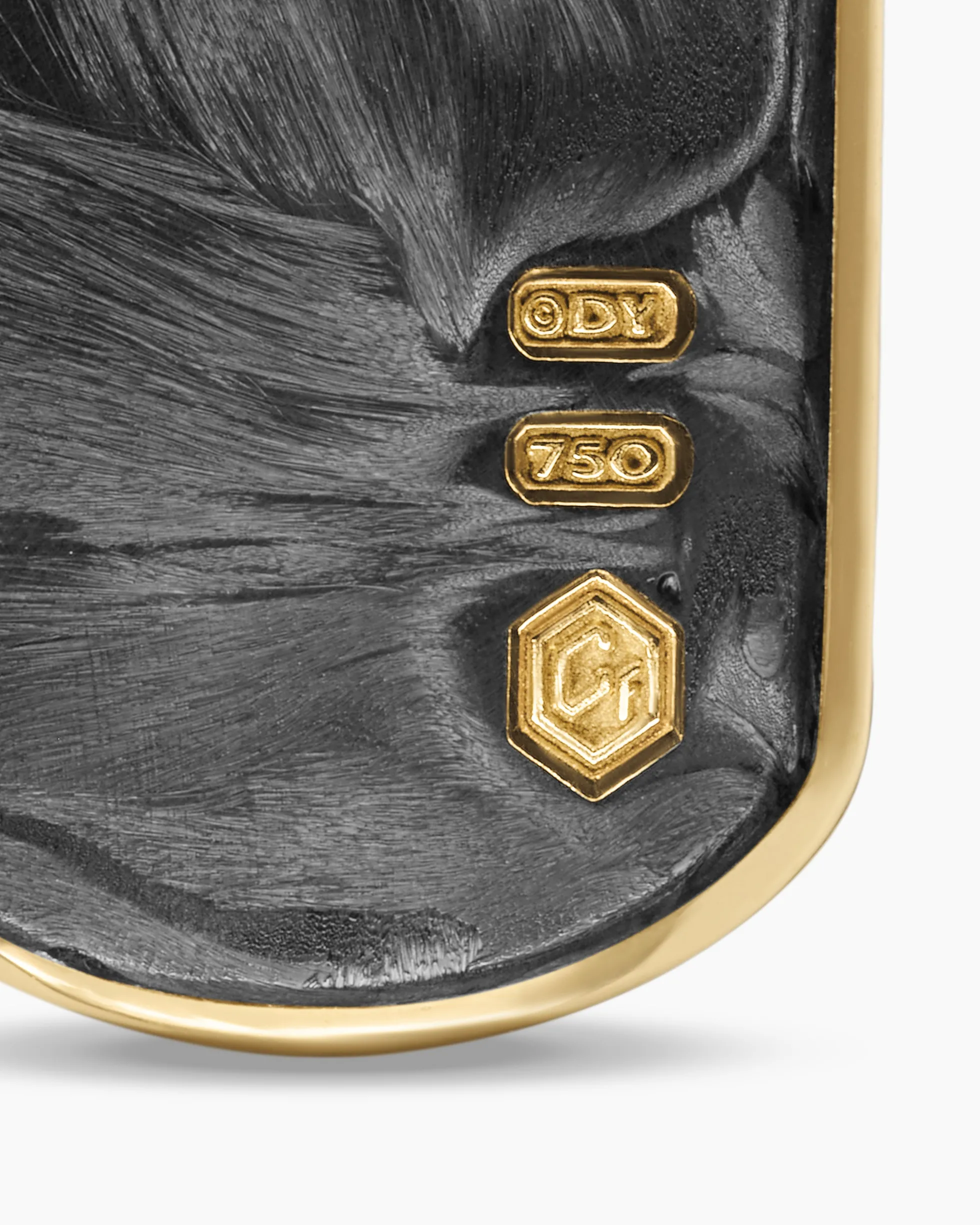 Streamline® Tag 18K Yellow Gold with Forged Carbon, 21.2mm