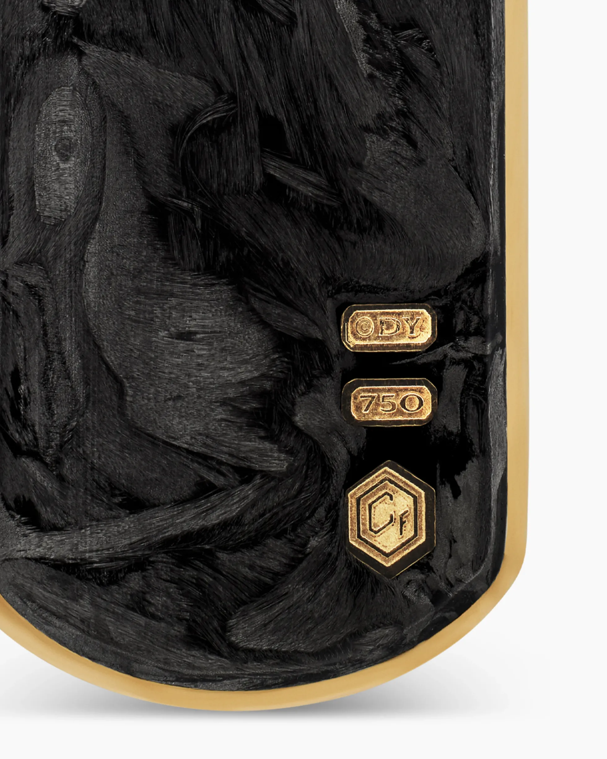 Streamline® Tag 18K Yellow Gold with Forged Carbon, 27mm
