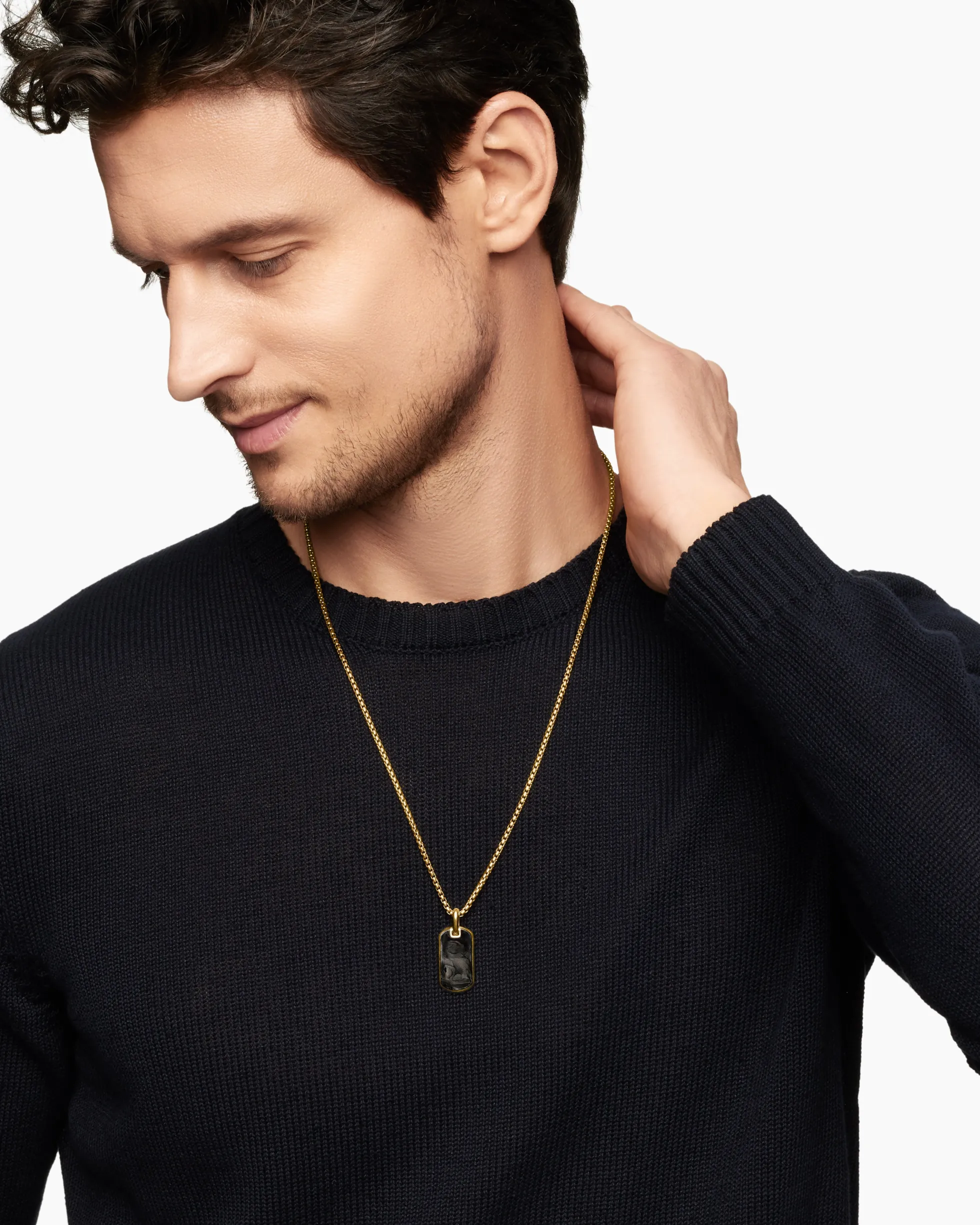 Streamline® Tag 18K Yellow Gold with Forged Carbon, 27mm