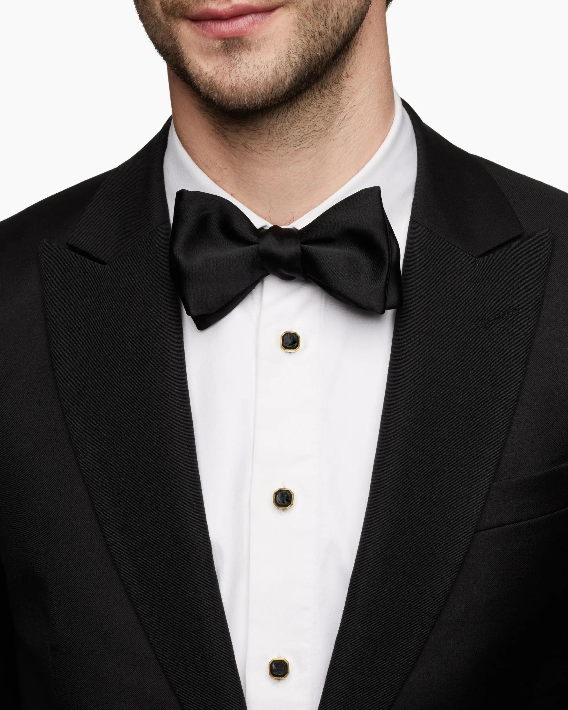 Streamline® Tuxedo Studs 18K Yellow Gold with Forged Carbon, 10.8mm