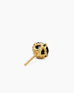 Stud Earring 18K Yellow Gold with Black Diamond, 7mm