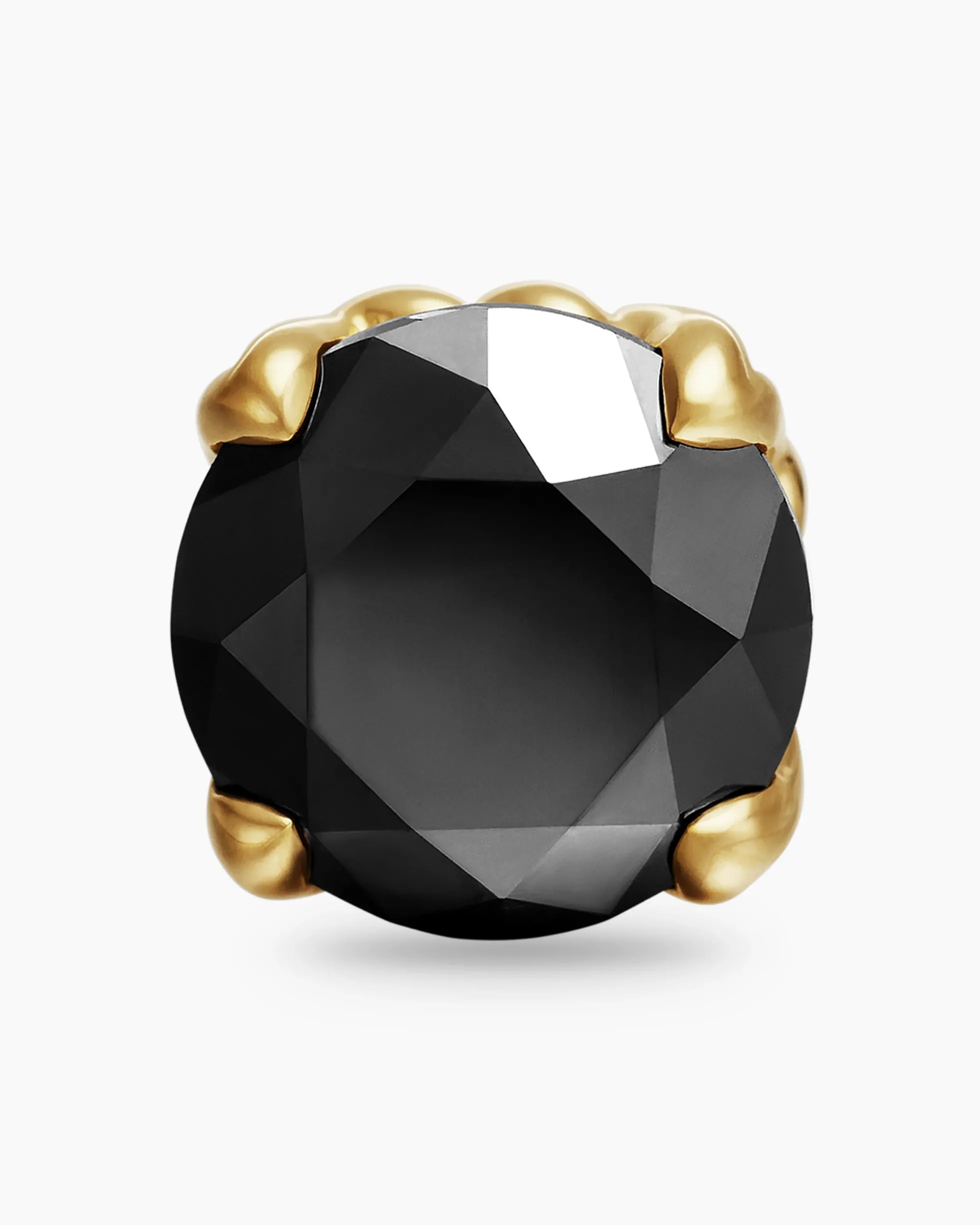 Stud Earring 18K Yellow Gold with Black Diamond, 7mm