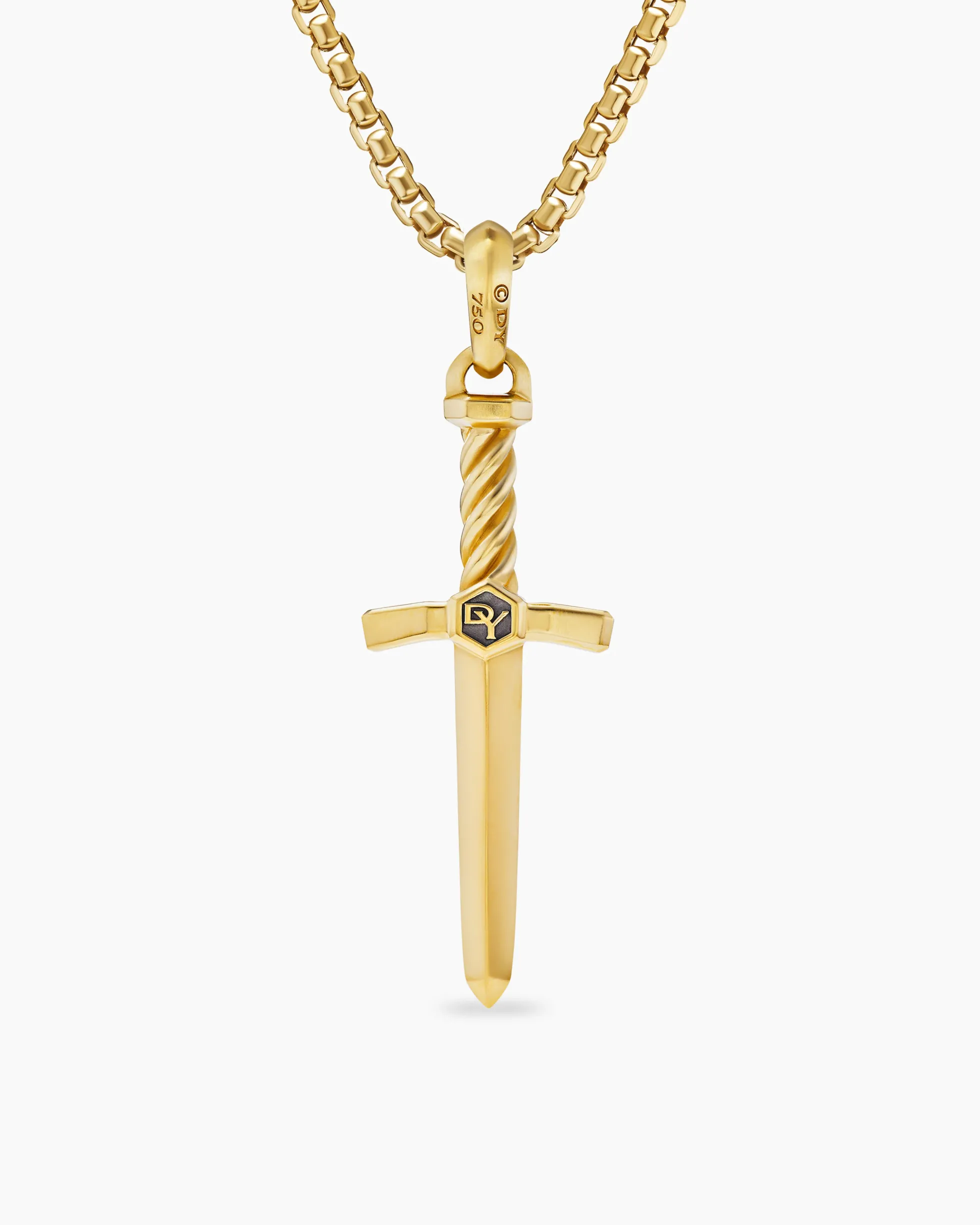 Sword Amulet 18K Yellow Gold with Diamond, 45mm