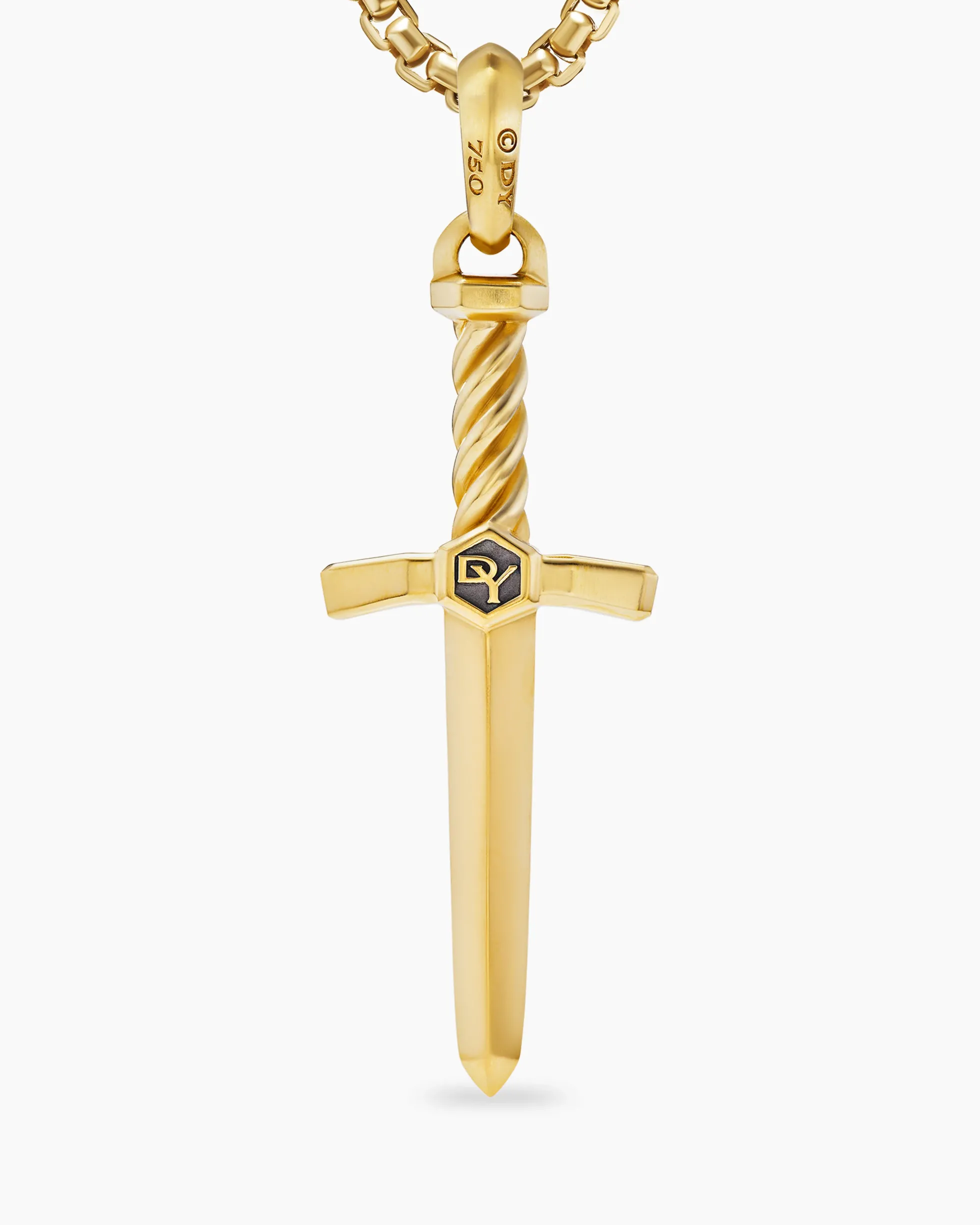 Sword Amulet 18K Yellow Gold with Diamond, 45mm