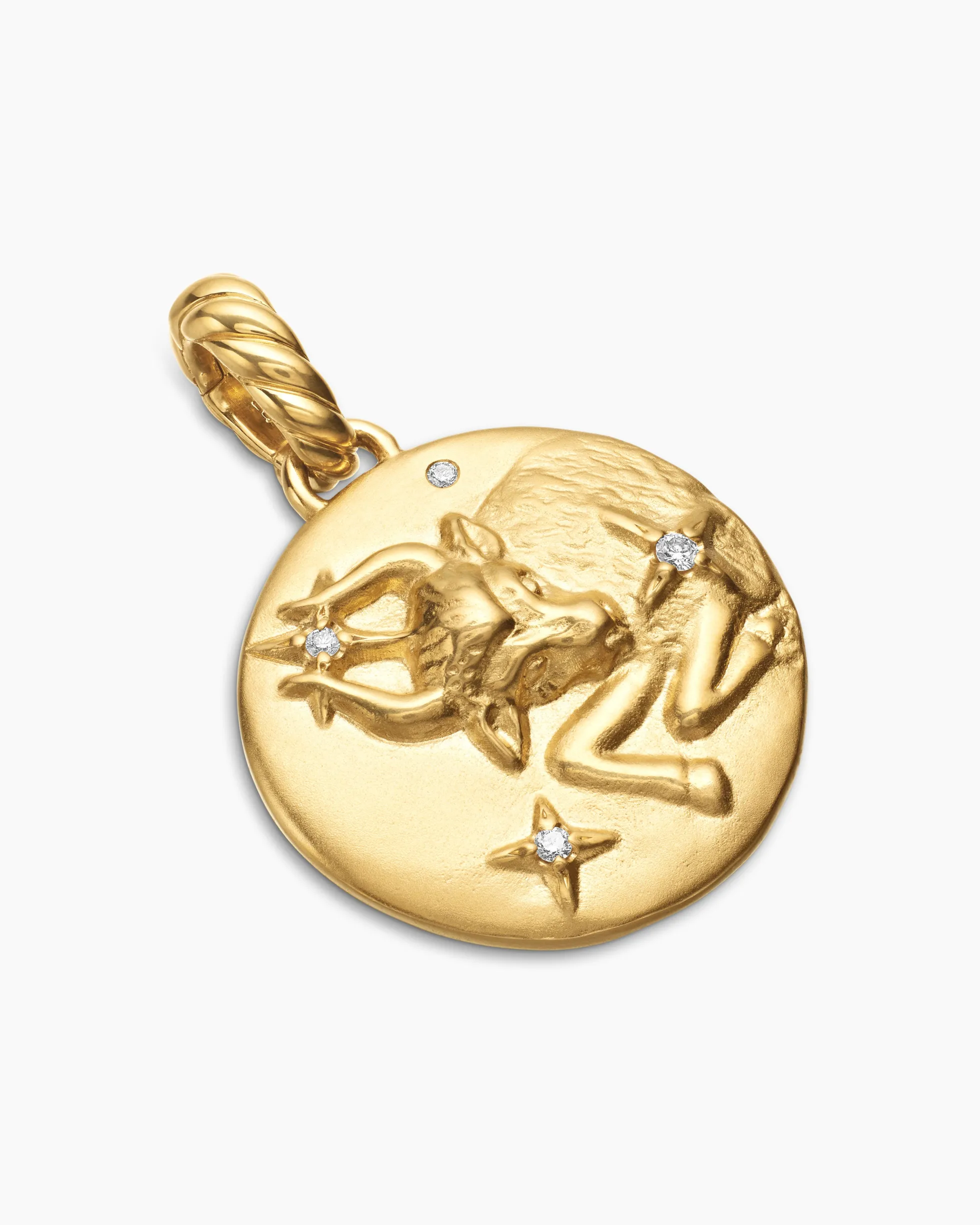 Taurus Amulet 18K Yellow Gold with Diamonds, 19mm