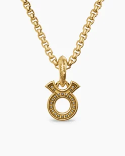 Taurus Amulet 18K Yellow Gold with Diamonds, 14.5mm