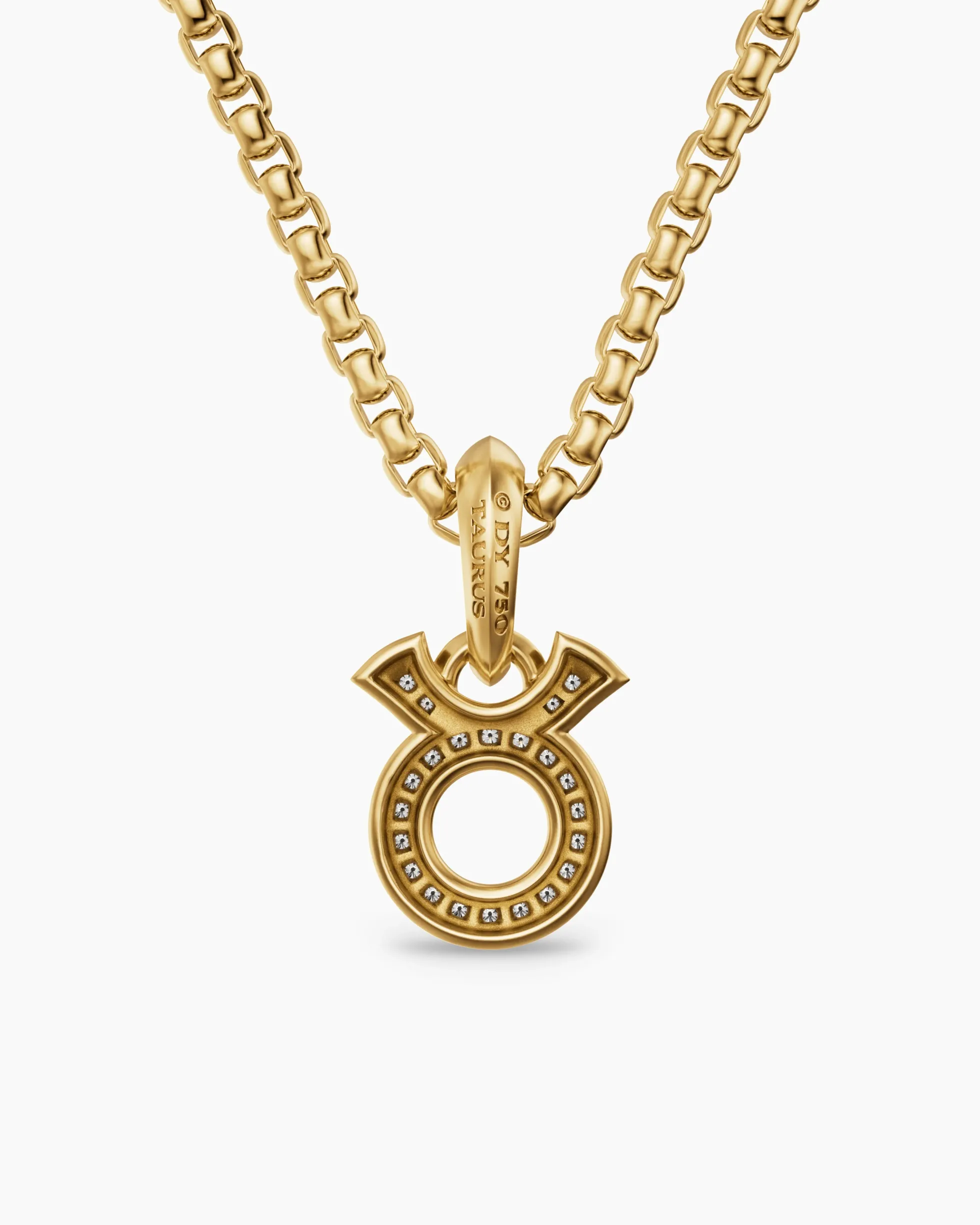Taurus Amulet 18K Yellow Gold with Diamonds, 14.5mm