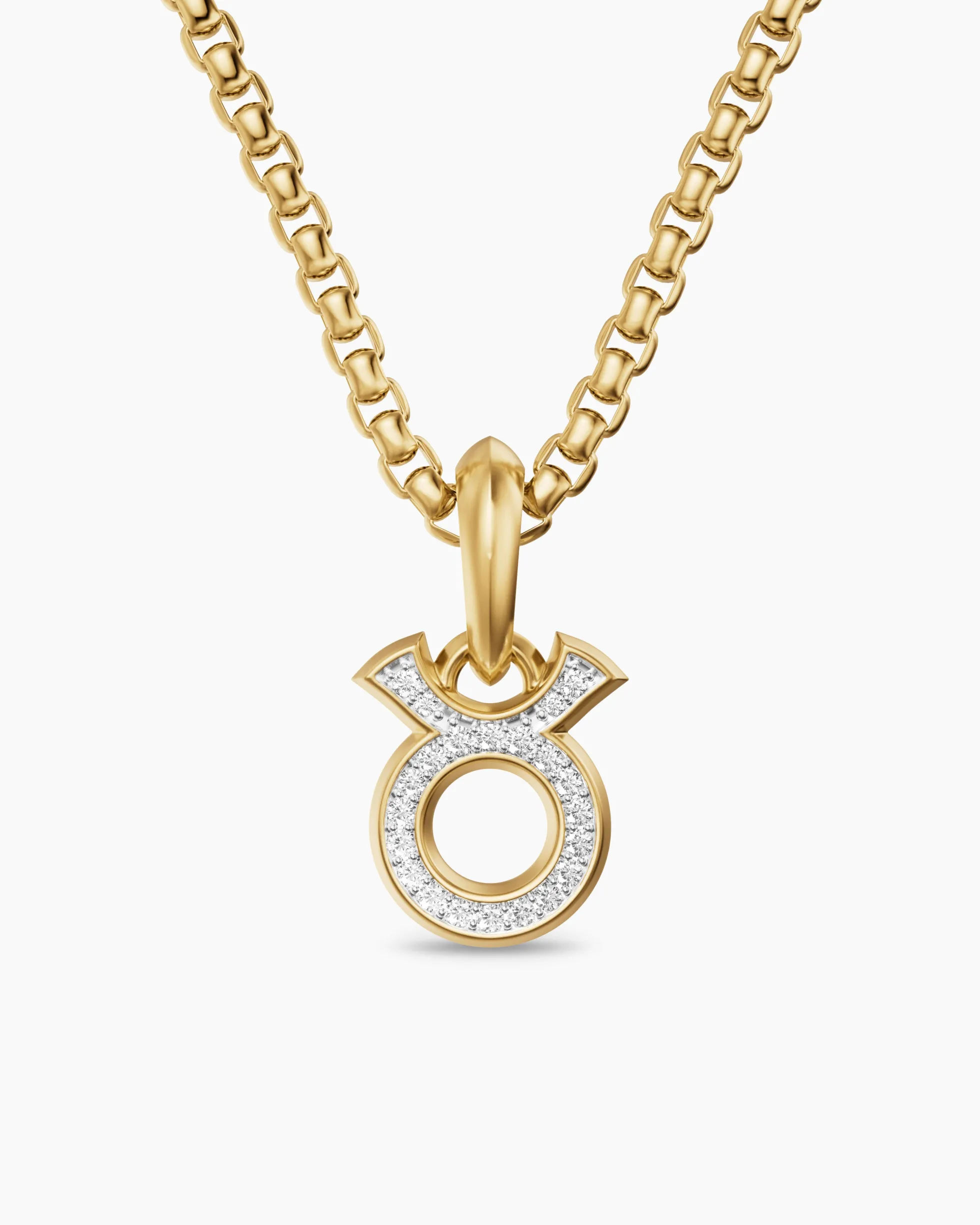 Taurus Amulet 18K Yellow Gold with Diamonds, 14.5mm