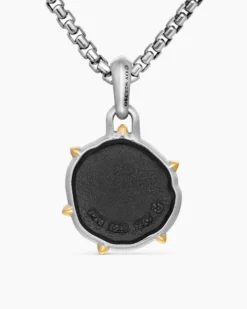 Taurus Amulet Sterling Silver with 18K Yellow Gold, 23mm