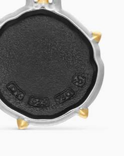 Taurus Amulet Sterling Silver with 18K Yellow Gold, 23mm