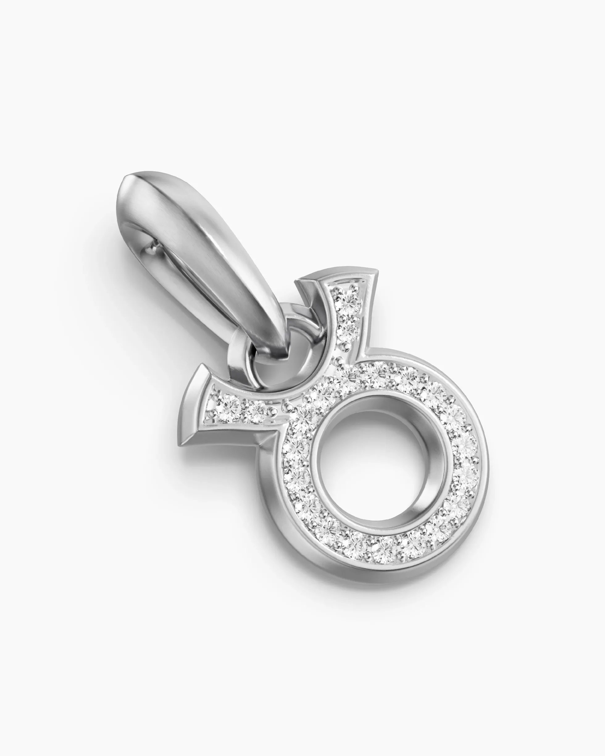 Taurus Amulet Sterling Silver with Diamonds, 14.5mm