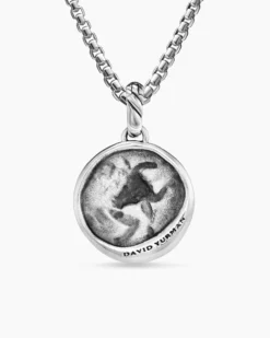 Taurus Amulet Sterling Silver with 18K Yellow Gold and Diamonds, 19mm