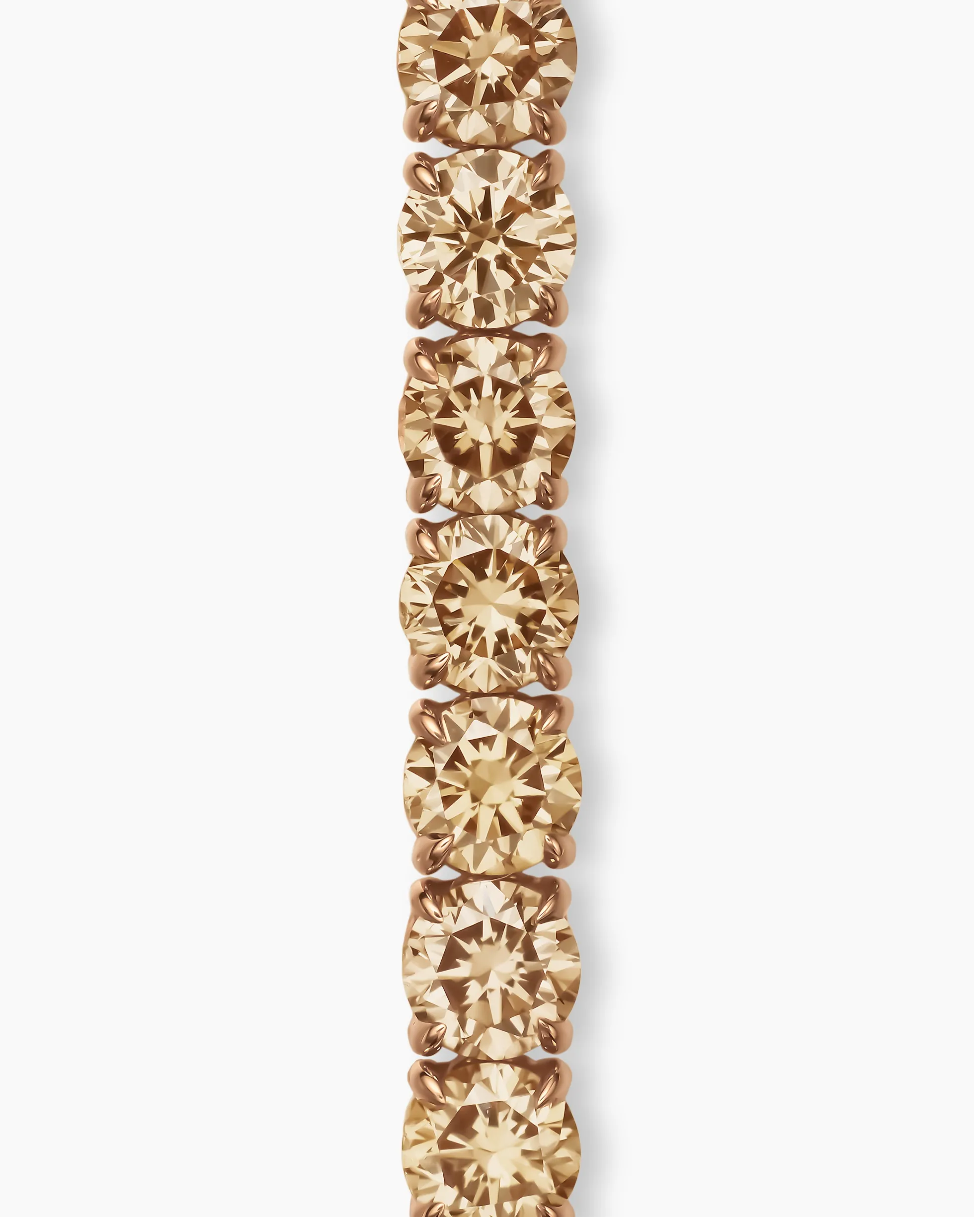 Tennis Bracelet 18K Rose Gold with Cognac Diamonds, 3mm
