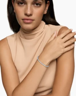 Tennis Bracelet 18K White Gold with Diamonds, 3.8mm